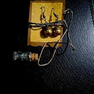 Cottage core style earrings and necklace